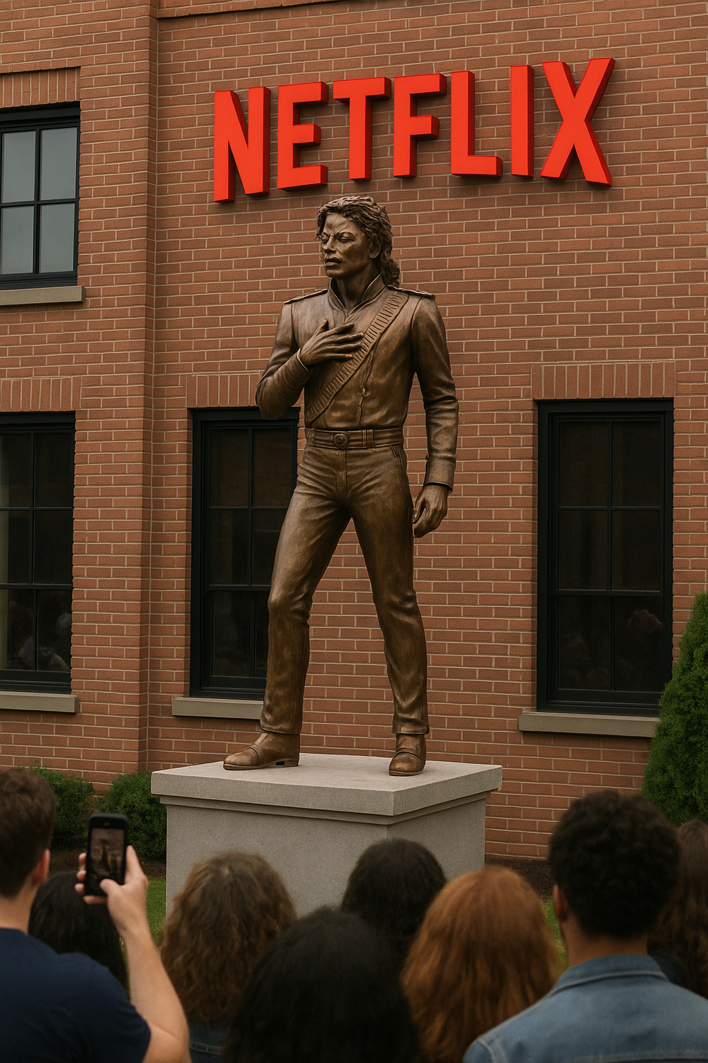 Michael Jackson Immortalized: Netflix Commemorates Music Legend with his Statue in His Hometown.