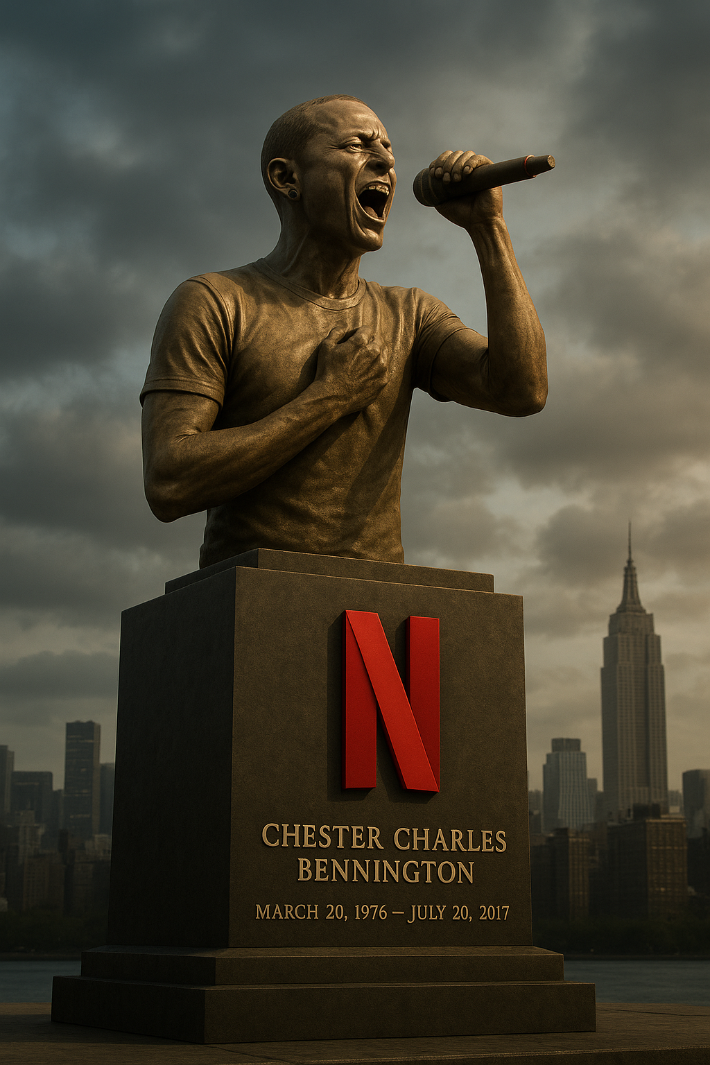Netflix Honors Chester Bennington with A Tribute Statue in New York City