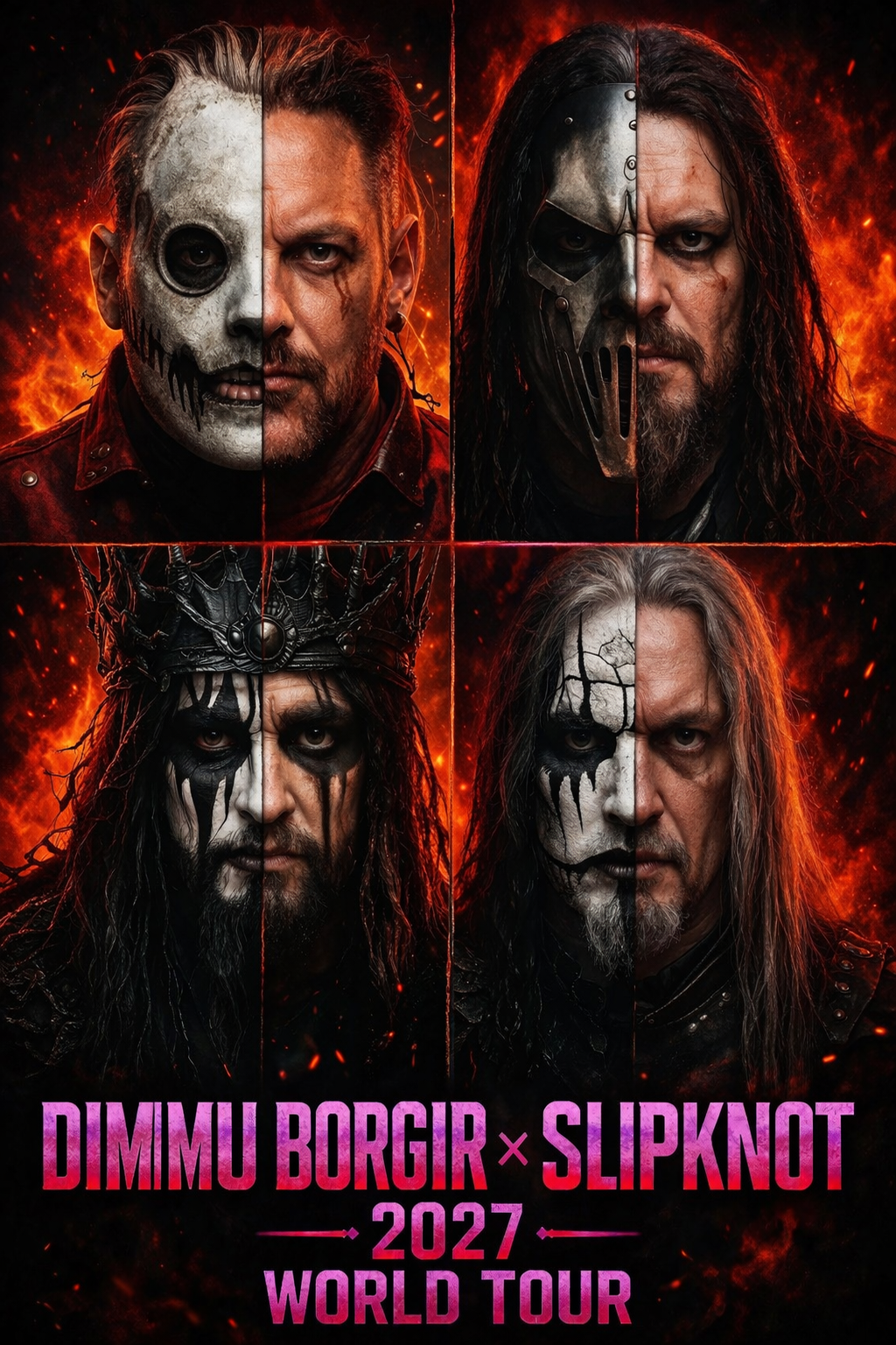 The Masks Are Back: DIMMU BORGIR × SLIPKNOT Announces Massive 2027 Stage Return.
