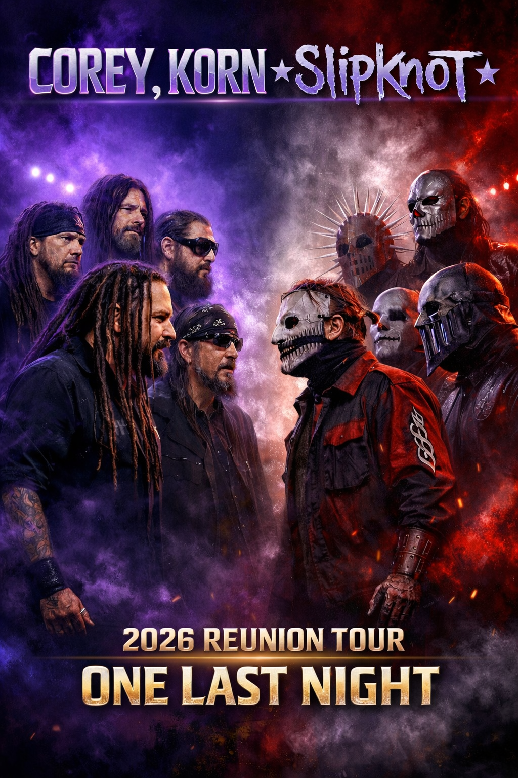 Titans of Metal Collide: Slipknot and Korn Reunite for a Legendary 2027 ‘One Last Night’ Reunion Tour.