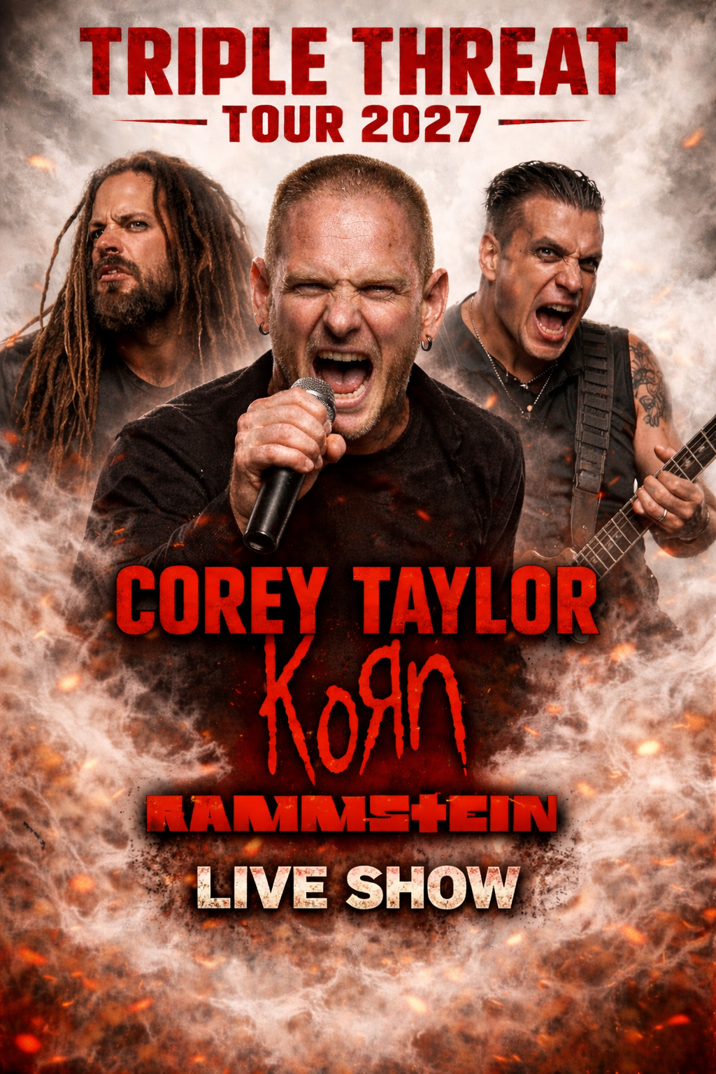 Officially: Corey Taylor, Korn , Rammstein, triple threat tour 2027