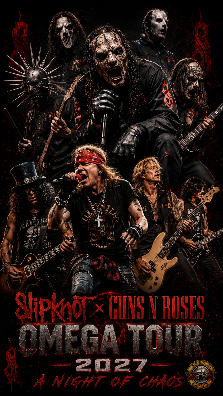 Chaos Reigns Again: Slipknot & Guns N’ Roses Just Confirmed their Explosive Omega Tour 2027.