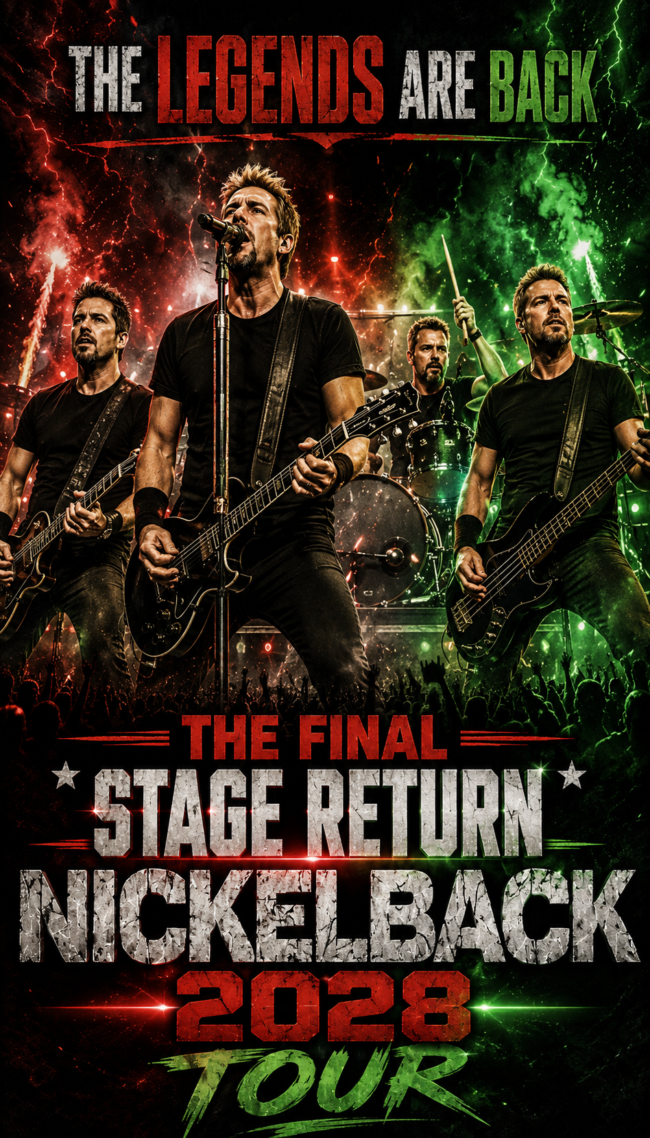 Nickelback Ignites Excitement Worldwide with Historic 2028 Return.