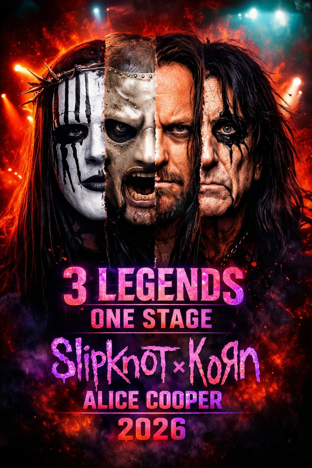 Legends Collide: Slipknot × Alice Cooper × Korn To Take the Same Stage in 2027 Tour.