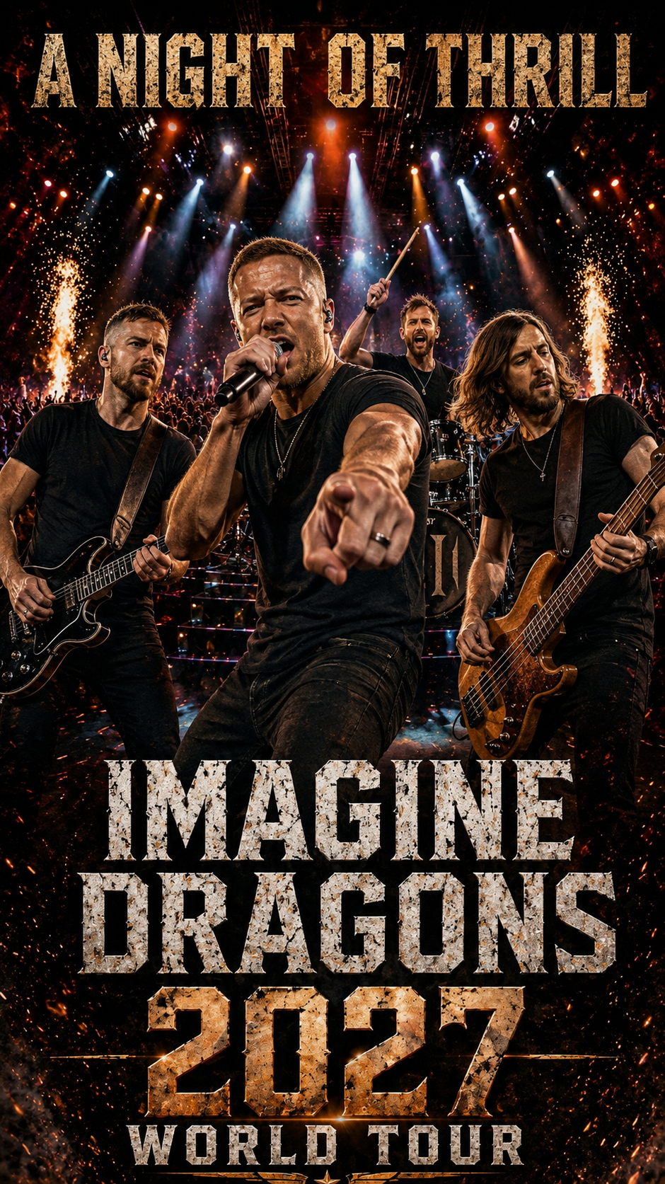 Imagine Dragons Unleash the Ultimate Night of Thrill: 2027 World Tour Set to Rock the World.